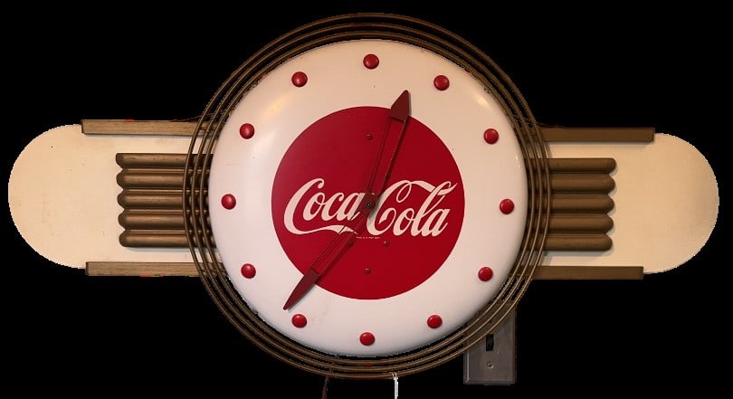 VINTAGE ART DECO COCA-COLA ADVERTISING CLOCK (1 of 4)