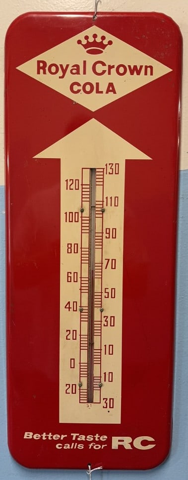 ROYAL CROWN COLA METAL ADVERTISING THERMOMETER (1 of 4)