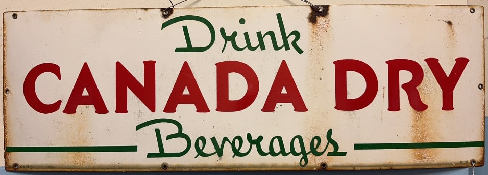 CANADA DRY PORCELAIN ADVERTISING SIGN (1 of 3)