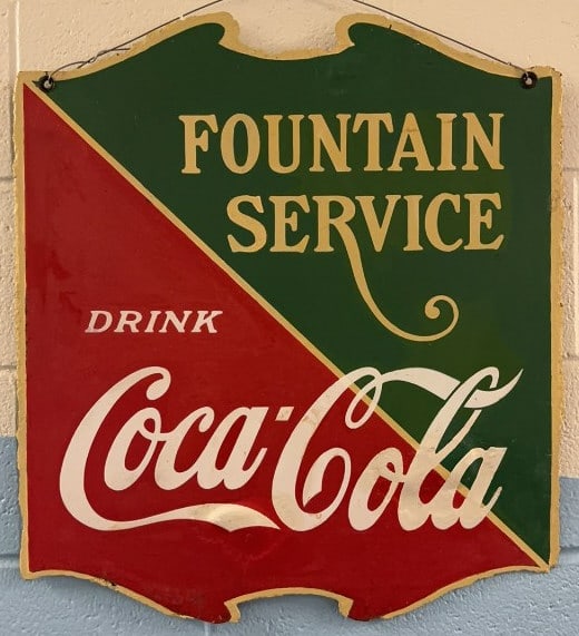 COCA-COLA "FOUNTAIN SERVICE" PORCELAIN SIGN (1 of 5)