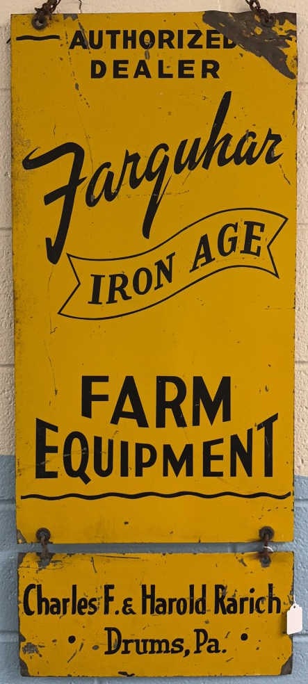FARQUHAR IRON AGE DOUBLE SIDED PORCELAIN SIGN (1 of 8)