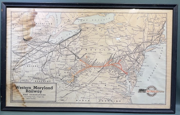 WESTERN MARYLAND RAILWAY FRAMED MAP (1 of 5)