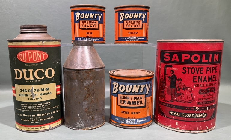 COLLECTION OF ADVERTISING CANS (1 of 5)