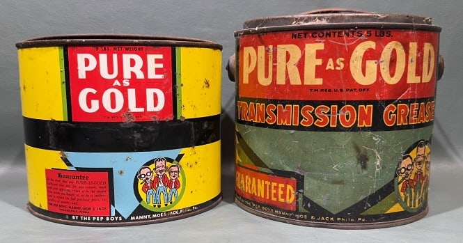 2 PURE AS GOLD PEP BOYS ADVERTISING TINS (1 of 6)
