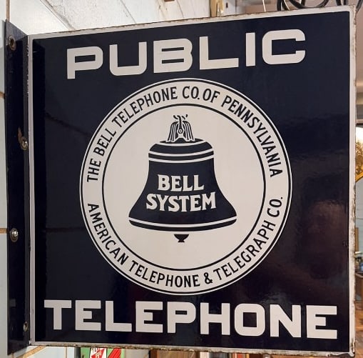 PENNSYLVANIA BELL SYSTEM PORCELAIN FLANGE SIGN (1 of 5)