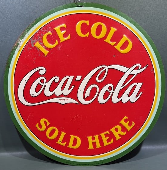 1933 METAL COCA-COLA ADVERTISING SIGN (1 of 5)