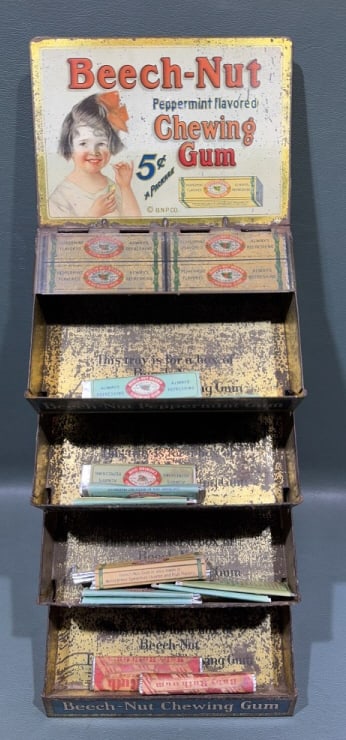 BEECH-NUT CHEWING GUM TIN COUNTER DISPLAY (1 of 5)