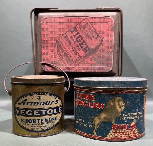 3 VARIOUS ADVERTISING TINS (1 of 3)