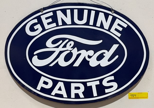 GENUINE FORD PARTS OVAL PORCELAIN SIGN: 24"X 17"