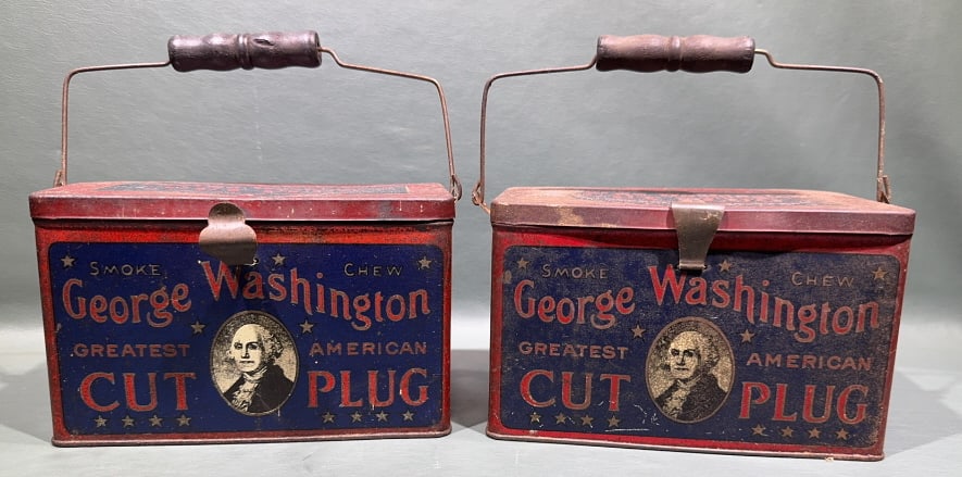 2 GEORGE WASHINGTON CUT PLUG TOBACCO TINS (1 of 4)