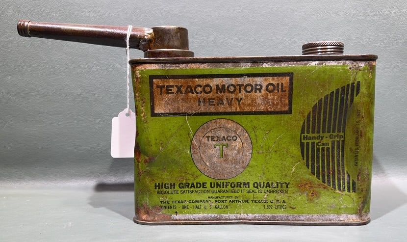 VINTAGE TEXACO MOTOR OIL HANDY GRIP TIN CAN (1 of 3)