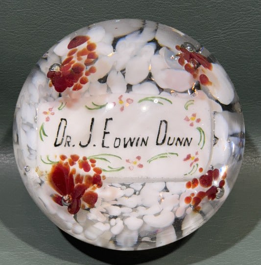 DR. J. EDWIN DUNN GLASS PAPER WEIGHT (1 of 4)