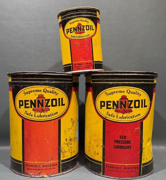 3 PENNZOIL ADVERTISING OIL CANS (1 of 2)