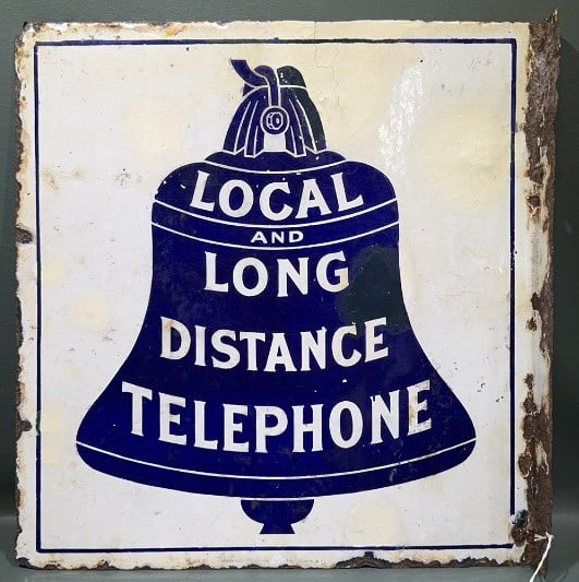 LOCAL & LONG DISTANCE BELL TELPHONE FLANGE SIGN (1 of 5)