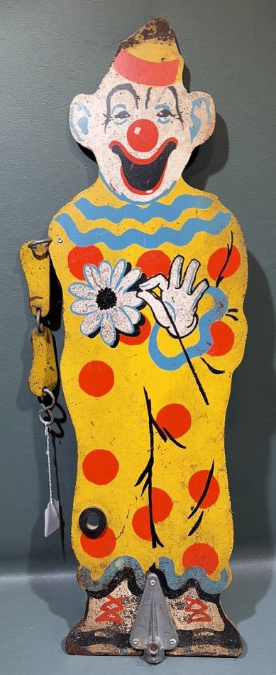 VINTAGE SPRINKLING SAM CLOWN LAWN SPRINKLER: 26" X 10"