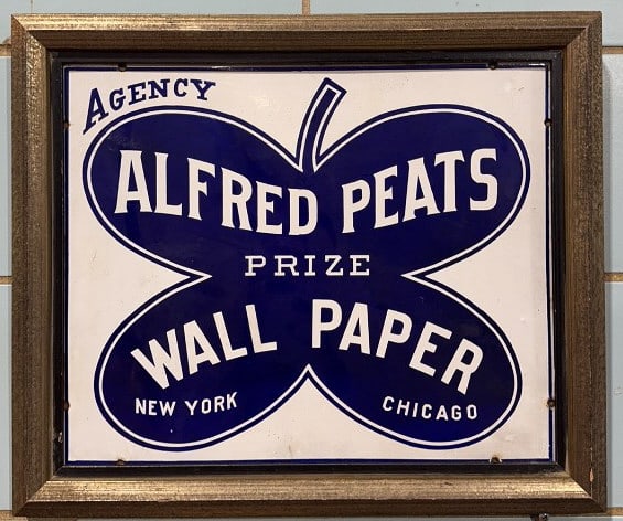ALFRED PEATS PRIZE WALL PAPER PORCELAIN SIGN (1 of 2)