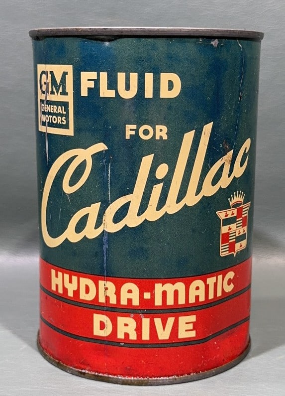 VINTAGE GM CADILLAC HYDRA-MATIC ADVERTISING CAN (1 of 2)