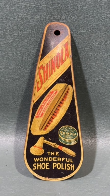SHINOLA ADVERTISING SHOE HORN: 4-1/2" LONG