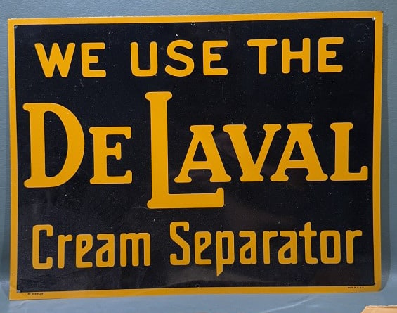 DE LAVAL CREAM SEPARATOR METAL ADVERTISING SIGN (1 of 7)