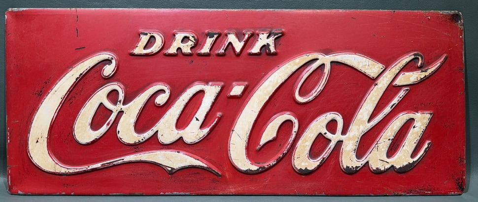 VINTAGE METAL COCA-COLA ADVERTISING SIGN (1 of 3)