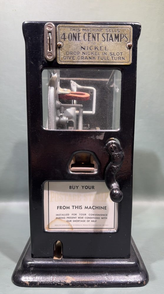 VINTAGE SCHERMACK PRODUCTS STAMP VENDING MACHINE (1 of 4)
