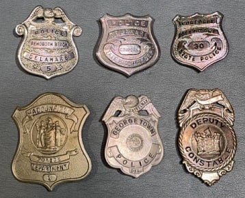 COLLECTION OF DELAWARE POLICE BADGES (1 of 4)