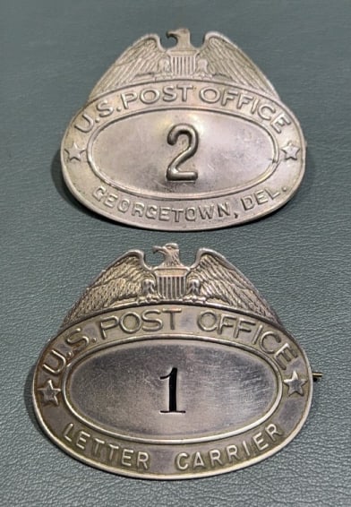 GEORGTOWN DELAWARE LETTER CARRIER BADGES (1 of 3)