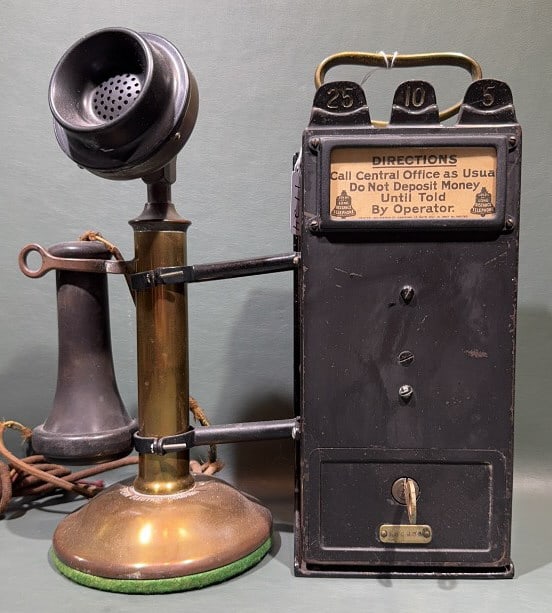 WESTERN ELECTRIC CANDLESTICK PHONE & PAY STATION (1 of 6)