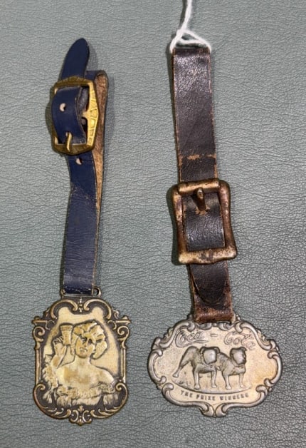 2 ANTIQUE COCA-COLA ADVERTISING FOBS: 5" LONG