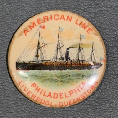 AMERICAN LINE ADVERTISING PURSE MIRROR (1 of 2)