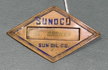 SUNOCO SUN OIL CO. NAME TAG (1 of 4)