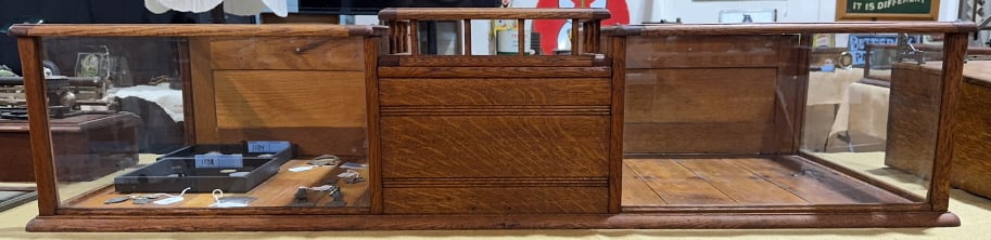 ANTIQUE OAK STORE DOUBLE SHOW CASE (1 of 5)
