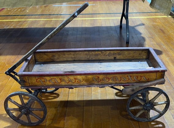 ANTIQUE PAINT DECORATED PARIS COASTER WAGON (1 of 6)