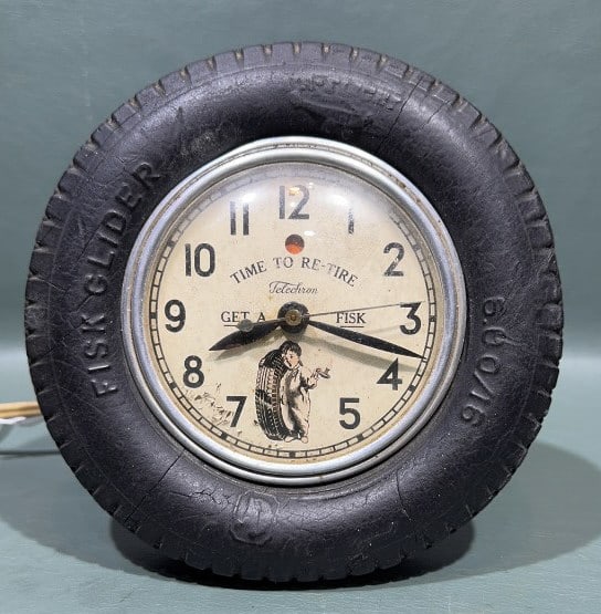 FISK TIRES ADVERTISING CLOCK (1 of 5)