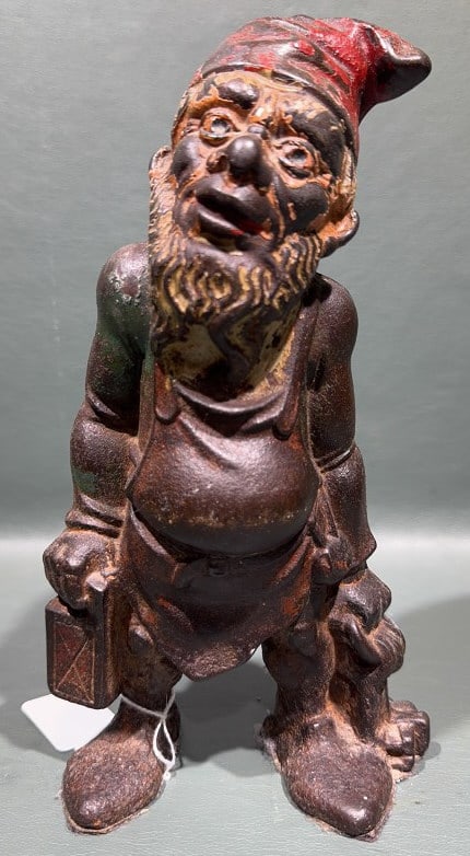 ANTIQUE CAST IRON GNOME DOOR STOP (1 of 4)