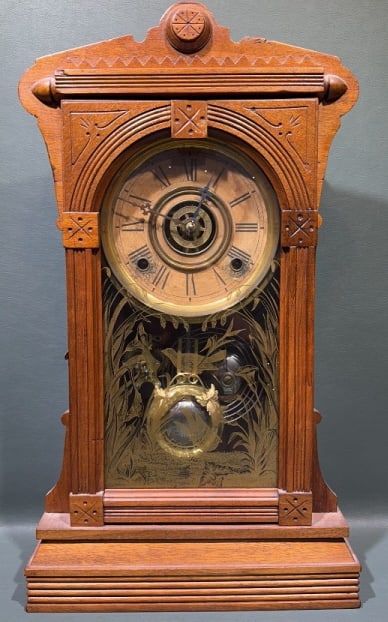 ANTIQUE WALNUT MANTEL CLOCK (1 of 3)