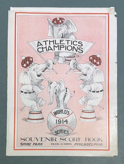 1914 WORLD SERIES SOUVENIR SCORE BOOK IN PHIL. (1 of 15)