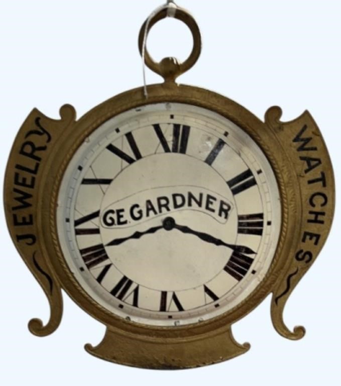 ANTIQUE JEWELLERS IRON & TIN TRADE SIGN (1 of 5)