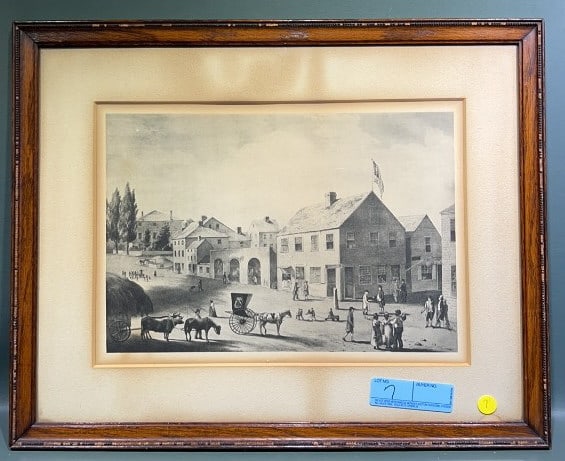 EARLY FRAMED NEW BEDFORD FRAMED PRINT
