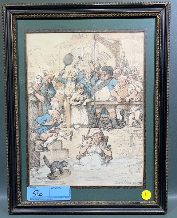 THOMAS ROWLANDSON "DUCKING A SCOLD" (1 of 4)