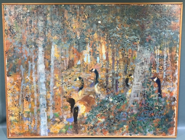 CATHY FERTIG "GEESE IN THE WOODS" PAINTING (1 of 4)