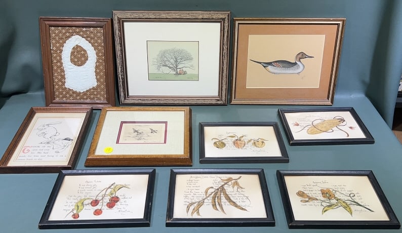 LG. LOT OF VARIOUS FRAMED PRINTS: 7" X 9"