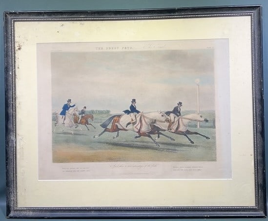 "THE DERBY PETS" J. POLLARD ETCHING: 27" X 24"