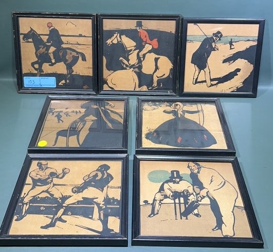 7 SIR WILLIAM NICHOLSON'S FRAMED SPORTS PRINTS (1 of 5)