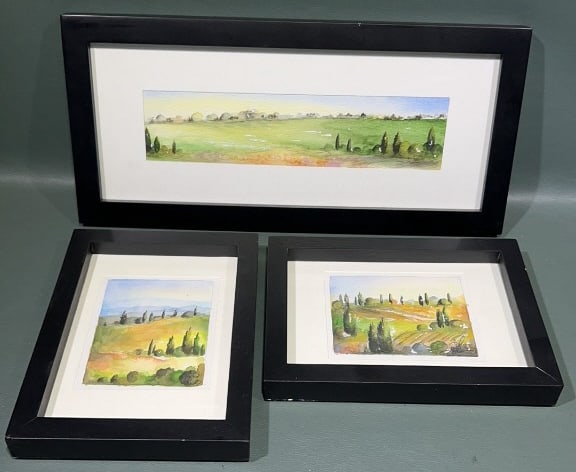 3 FRAMED ITALIAN WATERCOLORS