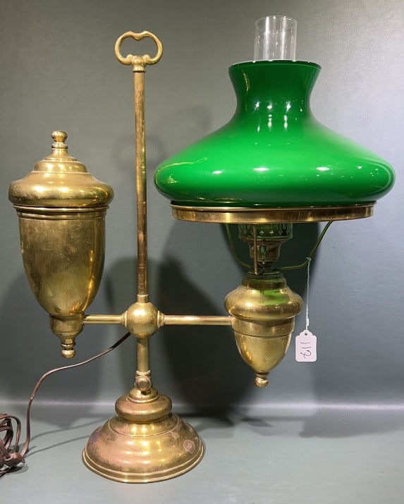 ANTIQUE BRASS STUDENT LAMP