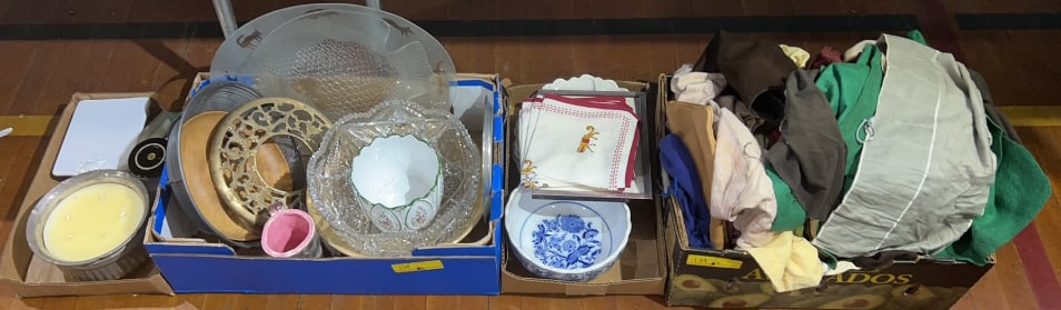 LG LOT OF SILVER CLOTHS & SERVING DISHES: 18" X 14"