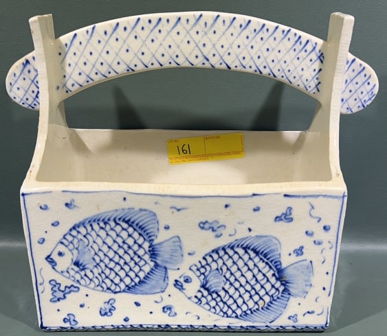 BLUE & WHITE PORCELAIN TOTE