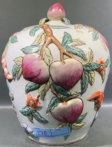 CHINESE PORCELAIN GINGER JAR W/ PEACHES