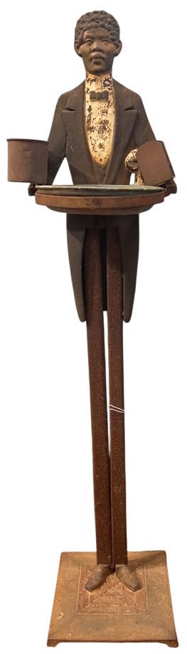BLACK AMERICANA CAST IRON BUTLER SMOKING STAND (1 of 4)